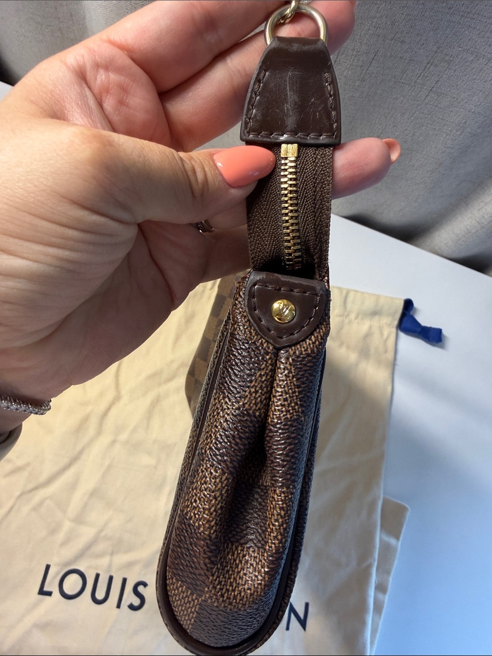 Louis Vuitton Brown Damier Eva Clutch and Crossbody - Picture 7 of 12